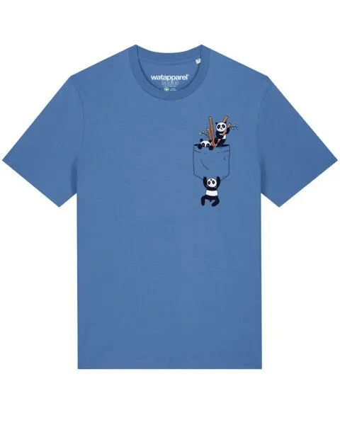 watapparel watapparel T-Shirt Unisex Pocket Pandas, Bright blue, – Produktbild 1 von 3