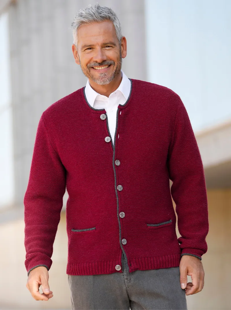 marco donati Strickjacke dunkelrot-meliert, Dunkelrot-meliert, – Produktbild 1 von 1