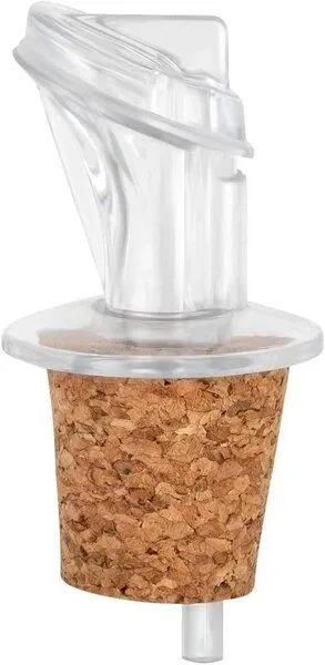Kork-Deko Kork-Deko 10er-Pack Kunststoff-Ausgießer mit Kork-Stopfen | schmal | geeignet für Öl, Essig, Spirituosen oder Liköre – Produktbild 3 von 4