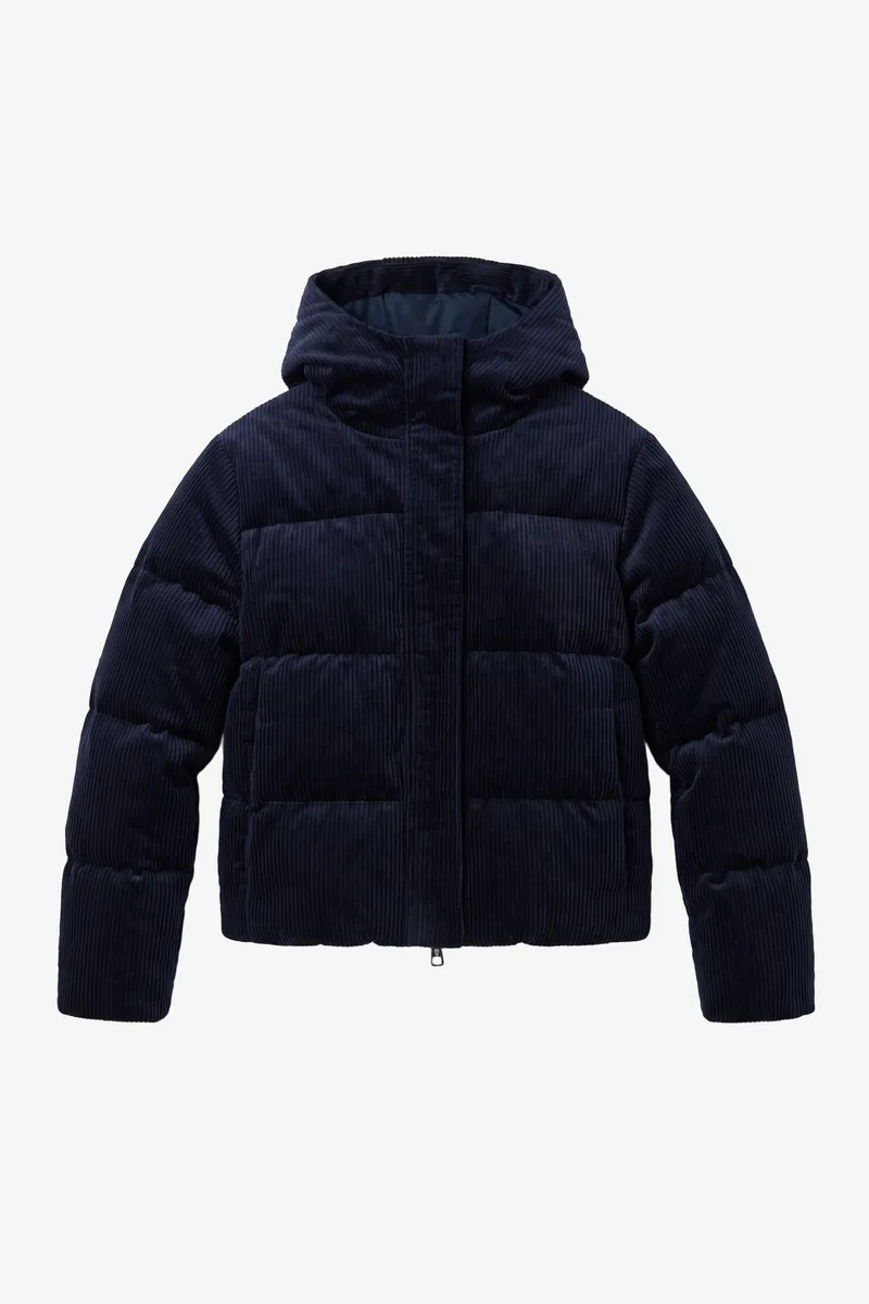 KnowledgeCotton Apparel KnowledgeCotton Apparel Damen vegan Daunenjacke Aus Cord Nachthimmelblau, Extra dunkelblau, – Produktbild 1 von 2