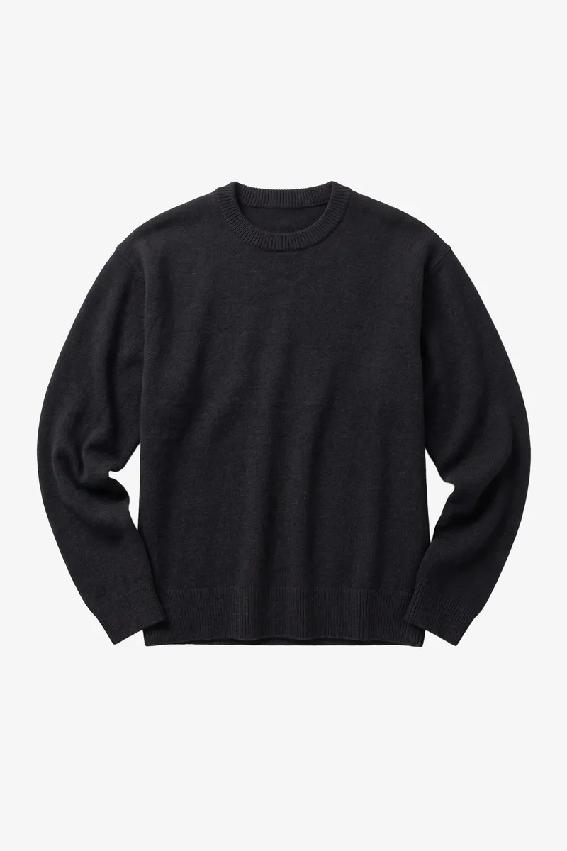 KnowledgeCotton Apparel KnowledgeCotton Apparel Herren vegan Pullover Soufflé Garn Schwarz Jet, Schwarz, – Produktbild 1 von 2