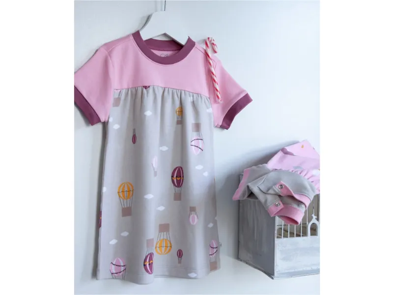 HANS NATUR HANS NATUR Kinder Kleid Kurzarm Bio-Baumwolle Ballon, Rosa, – Produktbild 2 von 2