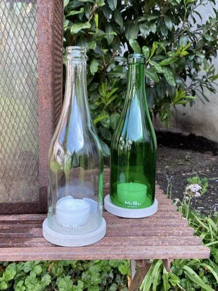 MaBe MaBe Windlicht handgefertigt aus der Sektflasche, Grün, – Produktbild 4 von 4