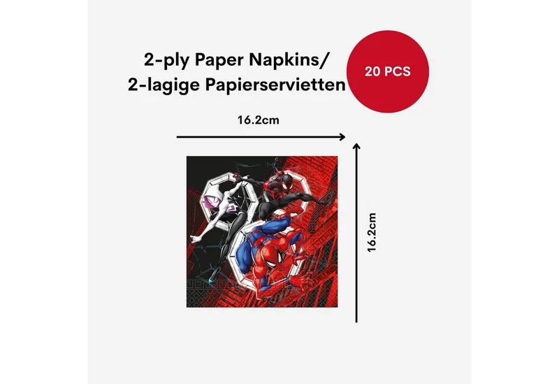 Procos Einweggeschirr-Set Spider-Man Partygeschirr Set 36-tlg Kindergeburtstag Spiderman Teller, 8 Personen, Bunt, – Produktbild 5 von 5