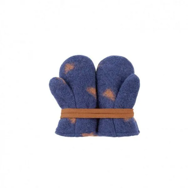 Pure pure by Bauer Pure pure by Bauer Wollwalk Fäustlinge in blau-karamell – Produktbild 1 von 1
