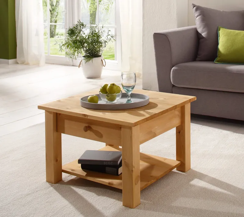 OTTO home Couchtisch Chicago (Couchtisch, Sofatisch, OTTOs Choice), in zwei Größen, Landhausstil, zusätzlicher Stauraum, Beige, – Produktbild 1 von 8