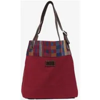 Dragolina Dragolina Shopper Miss Eve mit Webstoff der Pwo Karen, Terracotta karo (rot), – Produktbild 1 von 1