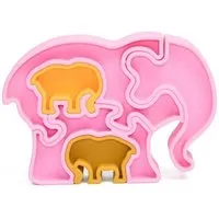 PETIKIDS PETIKIDS Montessori-Lernspielzeug aus Silikon – 3D-Puzzle: Elefantenmutter und ihre Jungen – Produktbild 1 von 1