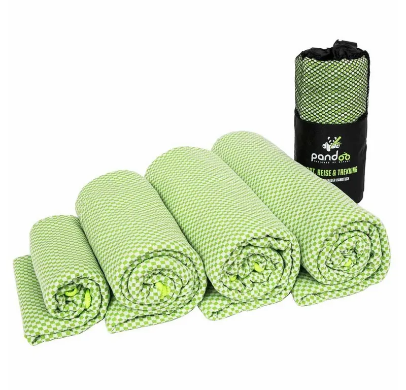pandoo pandoo Reisehandtuch Reisehandtuch mit Bambus Aktivkohlefasern, Grün, – Produktbild 2 von 5