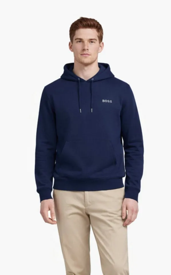 Boss Boss Kapuzensweatjacke Seeger 67 Hoodie Sweater Sweatshirt Kapuze mit verstellbarem Kordelzug und Metallenden, Blau, – Produktbild 3 von 5