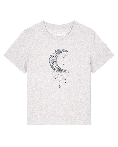 watapparel watapparel T-Shirt Frauen Mandala Moon, Cool heather grey, – Produktbild 1 von 2