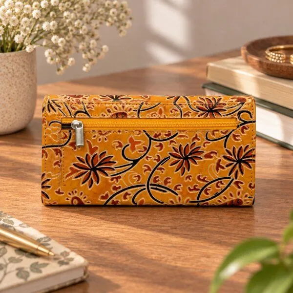 Janselo Sunflower Bloom Design Leder-Damen-Geldbörse – Produktbild 2 von 4