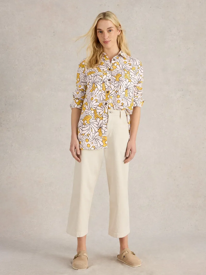 White Stuff Leinenbluse Lydia - 38, Gelb print, – Produktbild 2 von 4