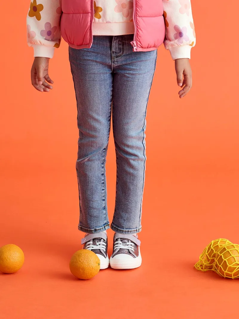 Vertbaudet Mädchen Slim-Jeans, Mittelblau, – Produktbild 1 von 3