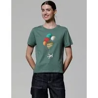 watapparel watapparel T-Shirt Frauen Balloon Spaceman, Green bay, – Produktbild 1 von 1