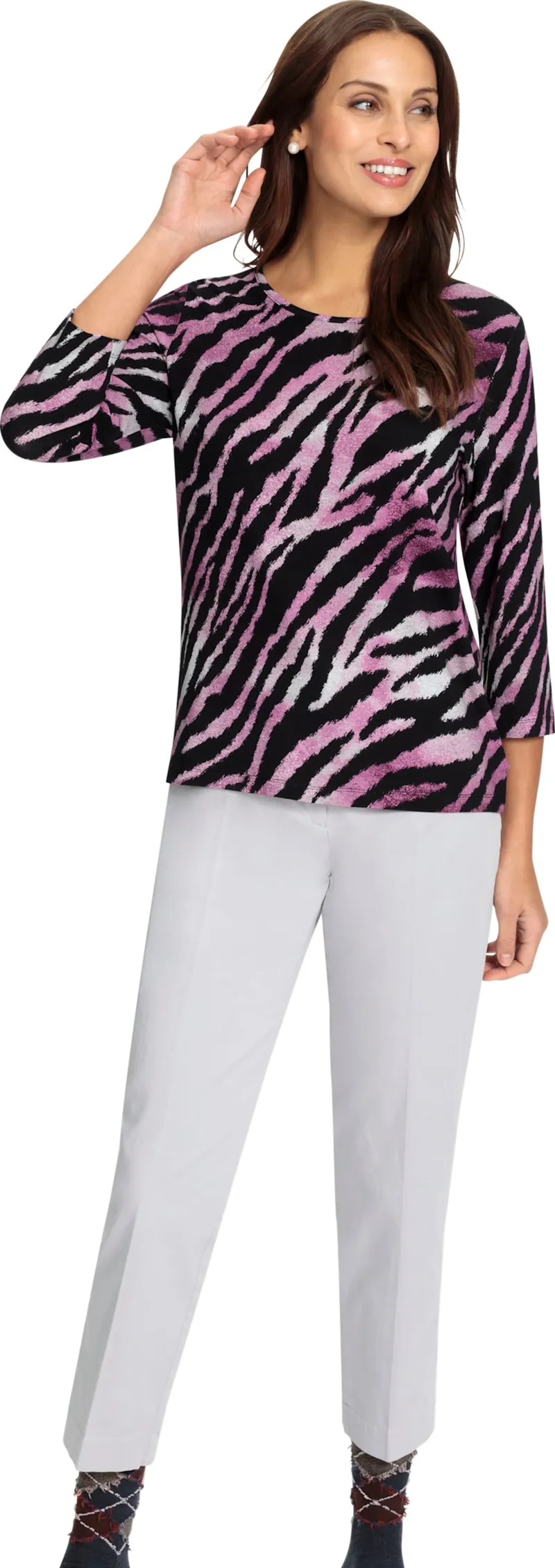 Witt Print-Shirt, Schwarz-burgund-bedruckt, – Produktbild 2 von 2
