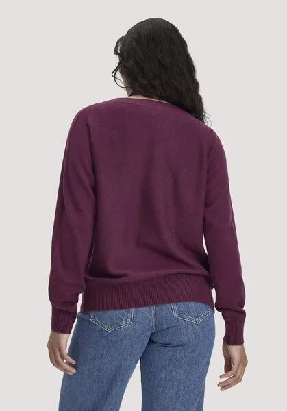 hessnatur hessnatur Pullover Relaxed aus Bio-Schurwolle mit Cashmere, Fuchsia, – Produktbild 2 von 4
