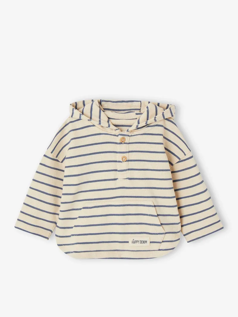 Vertbaudet Vertbaudet Jungen Baby Langarm-Kapuzenshirt, Sandfarben, – Produktbild 1 von 4