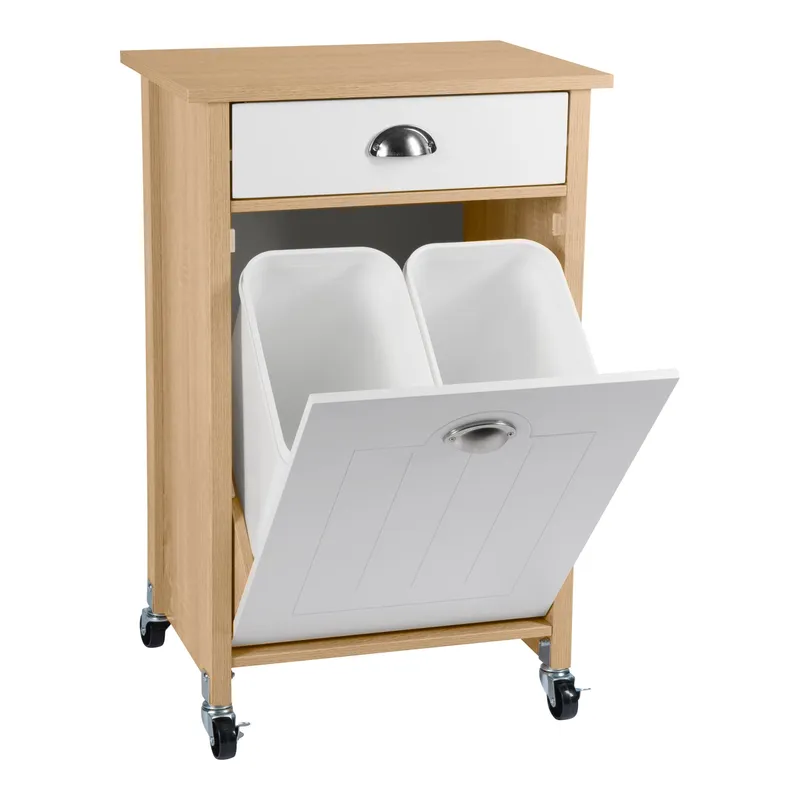 Kesper Küchenwagen mit Mülltrennsystem, Natur | weiss, – Produktbild 2 von 4