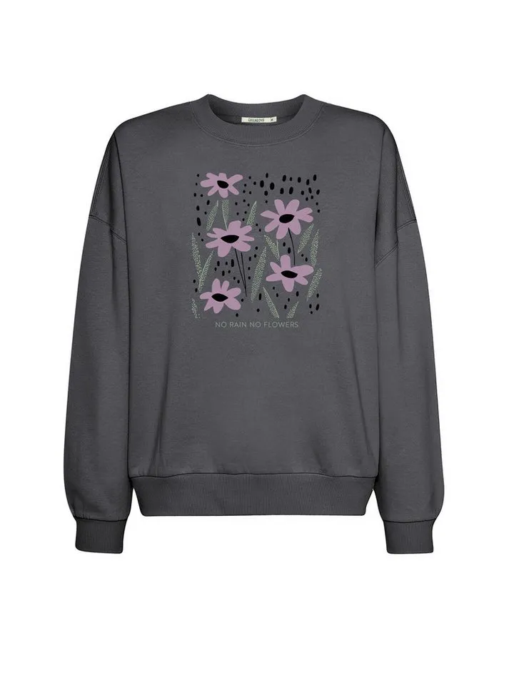 GreenBomb GreenBomb Sweatshirt Core No Rain (1) 100% Organic Cotton, GOTS, weit geschnitten, Rundhals, Grau, – Produktbild 5 von 5