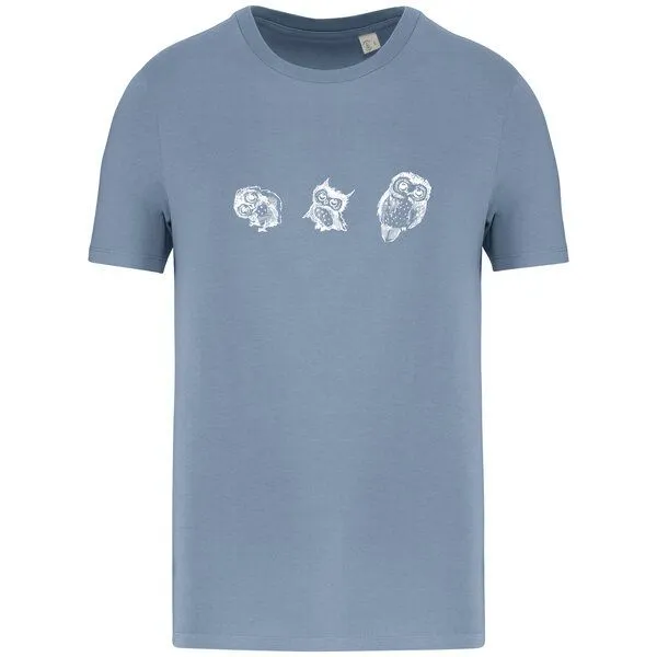 Greenspired Greenspired Basic Bio T-Shirt Three Owls 155g/m² XXS - 4 XL", Helles blau, – Produktbild 1 von 1