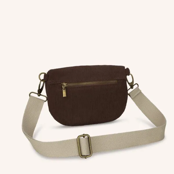 NORDLICHT NORDLICHT Bauchtasche TOMMA Cord aus Bio-Baumwolle, Potting soil (braun), – Produktbild 4 von 4