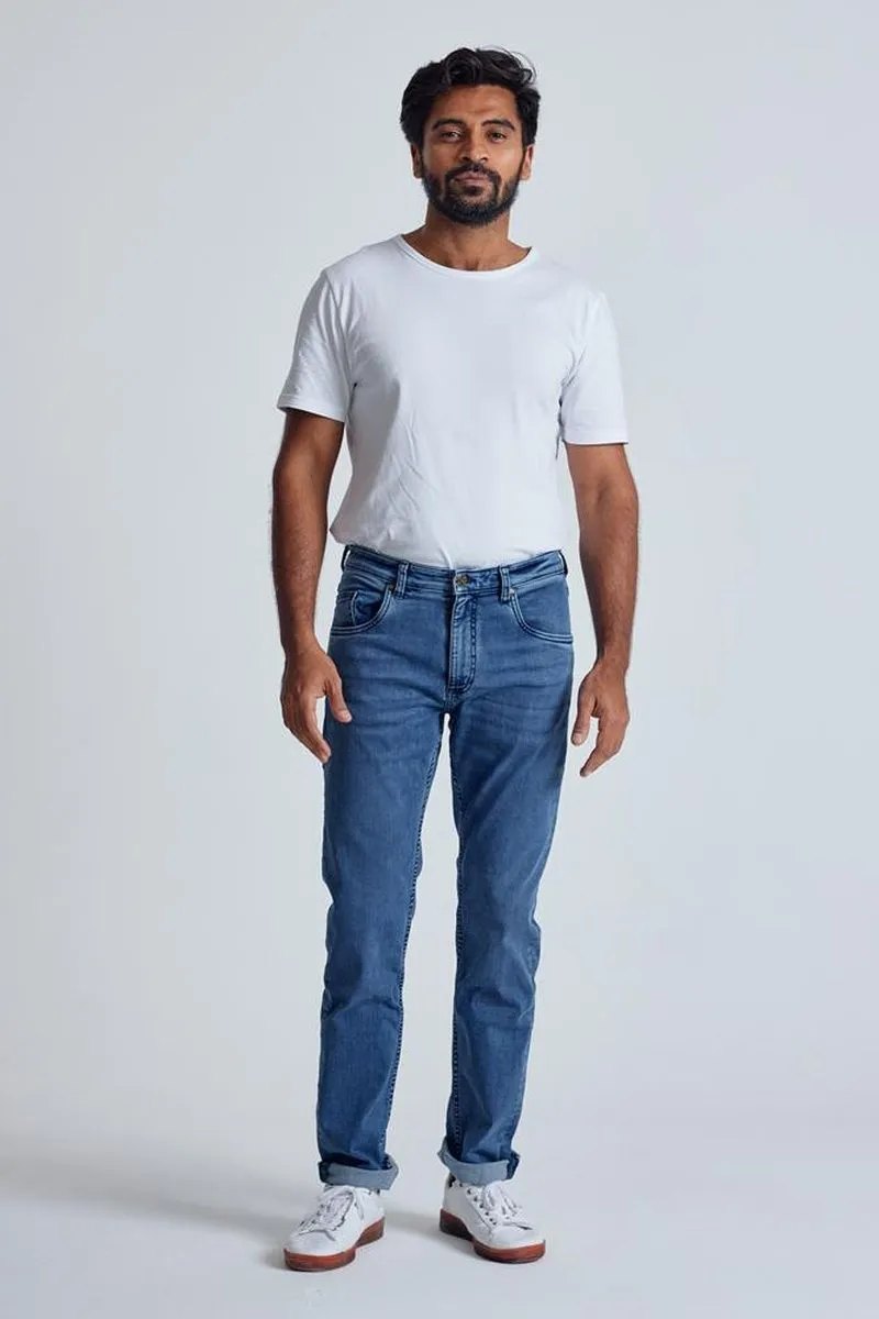 Flax and Loom Slim Fit Jeans Modell: Miles, Azure, – Produktbild 1 von 2