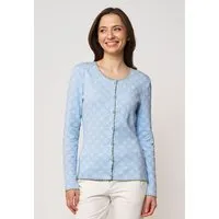 LANA Organic LANA Organic Strickjacke Jaquardmuster für Damen, Modell Lena, Anabel morning sky, – Produktbild 1 von 1