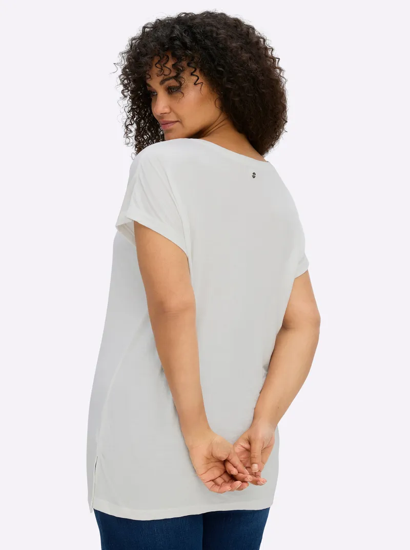 sheego Print-Shirt, Ecru-ozean-bedruckt, – Produktbild 2 von 2