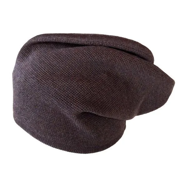 austriandesign.at austriandesign.at BeanieMütze reversibel aus extrafeiner Merinowolle, Braun/blaubraun, – Produktbild 2 von 4
