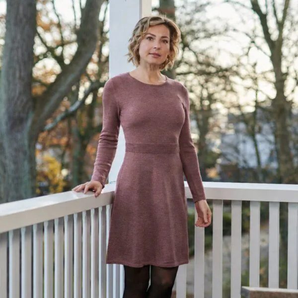 Kokon Zwo Kokon Zwo Kleid Teilungsrippe 100% Merinowolle (ÖKO TEX), Alpenrosé, – Produktbild 1 von 1
