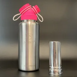 JN JuNiki's JN JuNiki's JuNiki´s® eco line isolierte Edelstahl Trinkflasche 1000ml Pink/Weiss + Teefilter – Produktbild 1 von 1