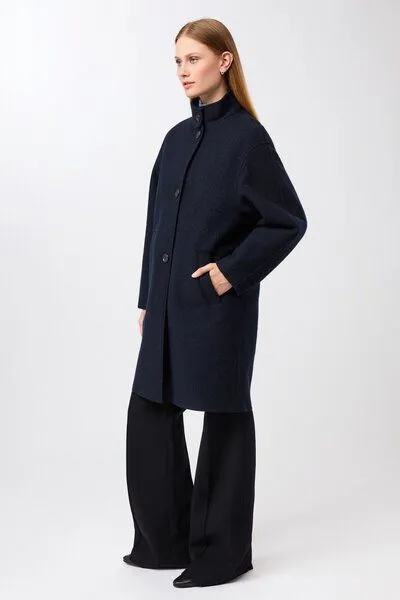 LangerChen LangerChen Kurzer Mantel aus Walk mit Membran, Navy (blau), – Produktbild 3 von 4