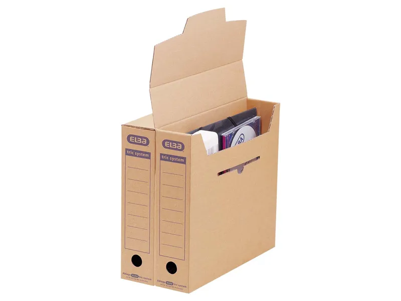 Elba Elba Archivbox 'tric system' mit Verschlusslasche, DIN A4, Naturbraun, – Produktbild 2 von 3
