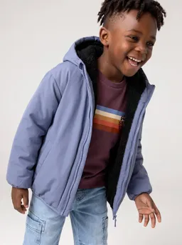 Vertbaudet Vertbaudet Jungen Wendejacke mit Kapuze und Teddyfleece – Produktbild 1 von 1