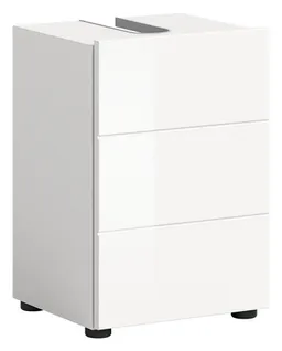 xonox.home Waschbeckenunterschrank Weiß Hochglanz Siphonausschnitt Melamin Modern 38x56x34 cm – Produktbild 1 von 1