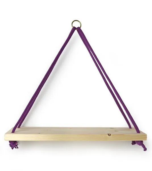 Gary Mash GARY MASH Wandregal Triangle mit Baumwollkordel, Lila, – Produktbild 1 von 3