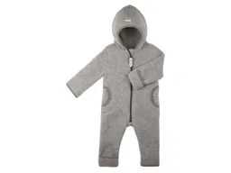 Pure pure by Bauer PURE PURE by Bauer Baby und Kinder Overall Kapuze Bio-Merinowolle Fleece grau Gr.74/80 – Produktbild 1 von 1