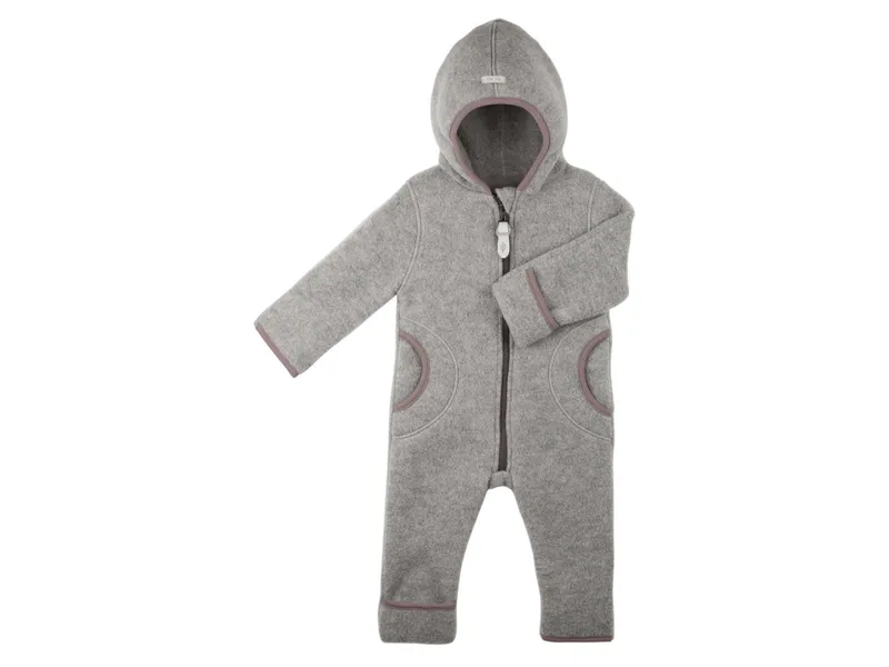 Pure pure by Bauer PURE PURE by Bauer Baby und Kinder Overall Kapuze Bio-Merinowolle Fleece grau Gr.86, Grau, – Produktbild 1 von 1