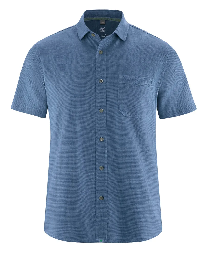 HempAge Hempage Herren vegan Kurzarm Shirt Blueberry, Blau, – Produktbild 4 von 4