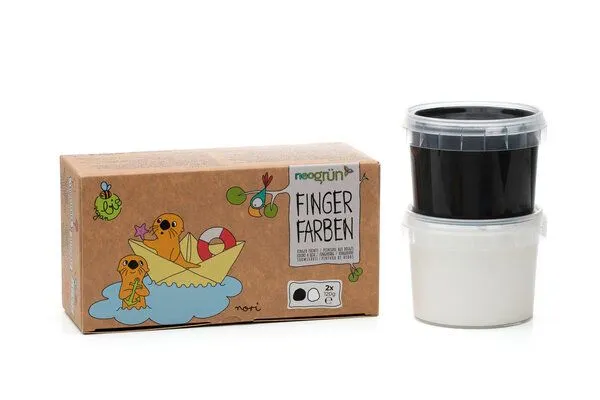 neogrün neogrün Fingerfarben 2er Set "Nori", Schwarz/weiß, – Produktbild 3 von 7