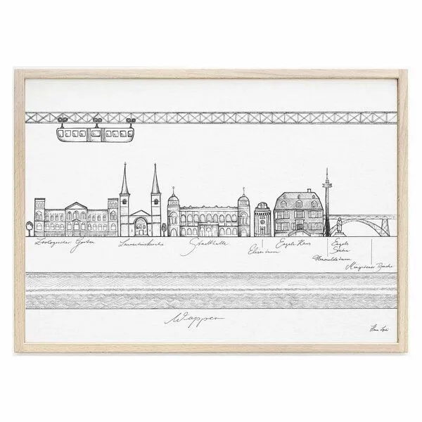 LIGARTI Kunstdruck »Wuppertal Nostalgie« von LIGARTI | A4, A3 oder A2 | Wandbild | Poster | Kunst – Produktbild 1 von 4