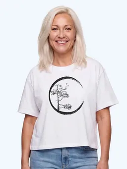 Life-Tree Life-Tree Organic Fairwear Shirt Women Fairwear Organic Oversized Circle | White – Produktbild 1 von 1