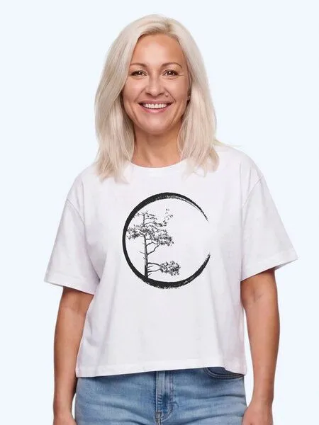 Life-Tree Life-Tree Organic Fairwear Shirt Women Fairwear Organic Oversized Circle, White, – Produktbild 1 von 4