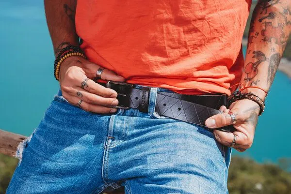 Alpenleder Alpenleder Gürtel RAUTE, Ebenholz ( schwarz ), – Produktbild 6 von 6