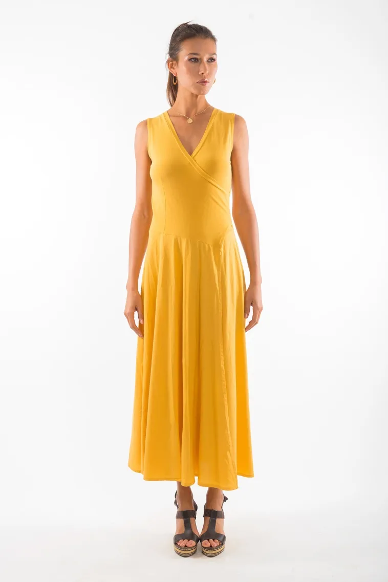 RAVENS VIEW IBIZA RAVENS VIEW IBIZA Damen vegan Kleid Ärmellos Veronika Gold Gelb, Gelb, – Produktbild 2 von 2