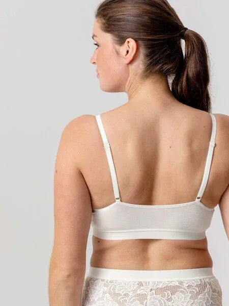 erlich textil erlich textil Clara bügelloses Bustier mit Spitze aus weichem Modal, Ecru, – Produktbild 3 von 5