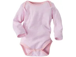 HANS NATUR Baby Langarmbody Bio-Baumwolle rose-weiß gestreift Gr. 74/80 – Produktbild 1 von 1