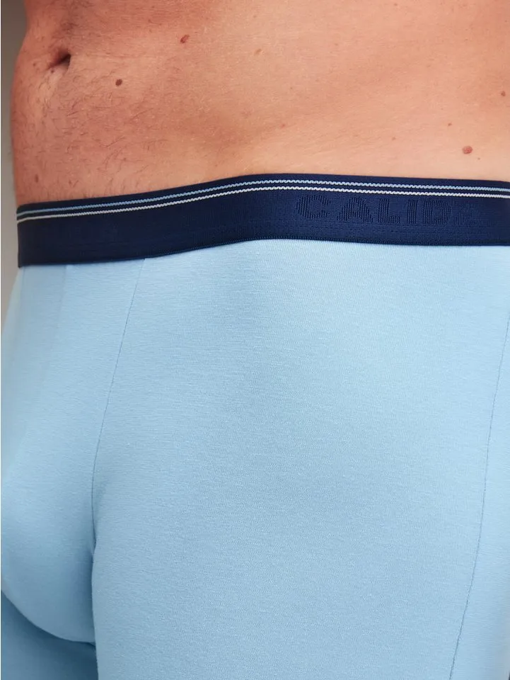 CALIDA CALIDA Boxer Natural Benefit Herren (3-St., 3er-Pack) weich, elastisch und mit Komfortbund, Blau, – Produktbild 5 von 5