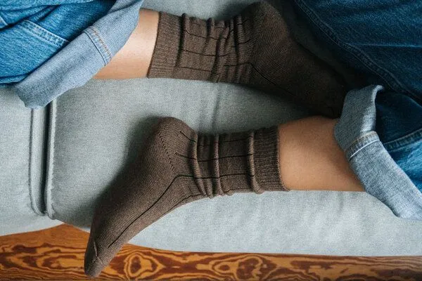 SALZWASSER SALZWASSER 2 Paar Grobstricksocken Bio-Baumwolle, Braun, – Produktbild 3 von 4